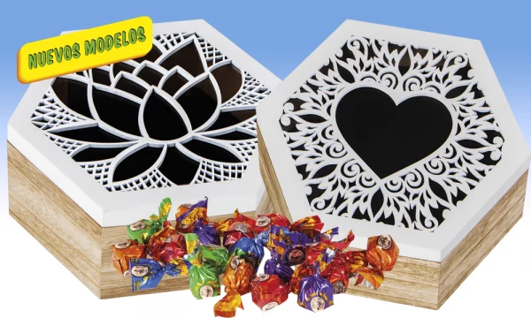 joyeros de madera con bombones